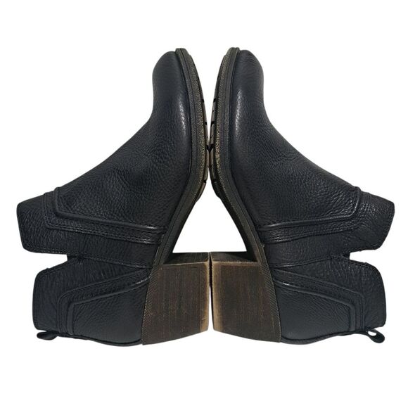 Cobb Hill Anisa V Cut Western Goth Boots Block Heel Sz 8 Black - Picture 13 of 17